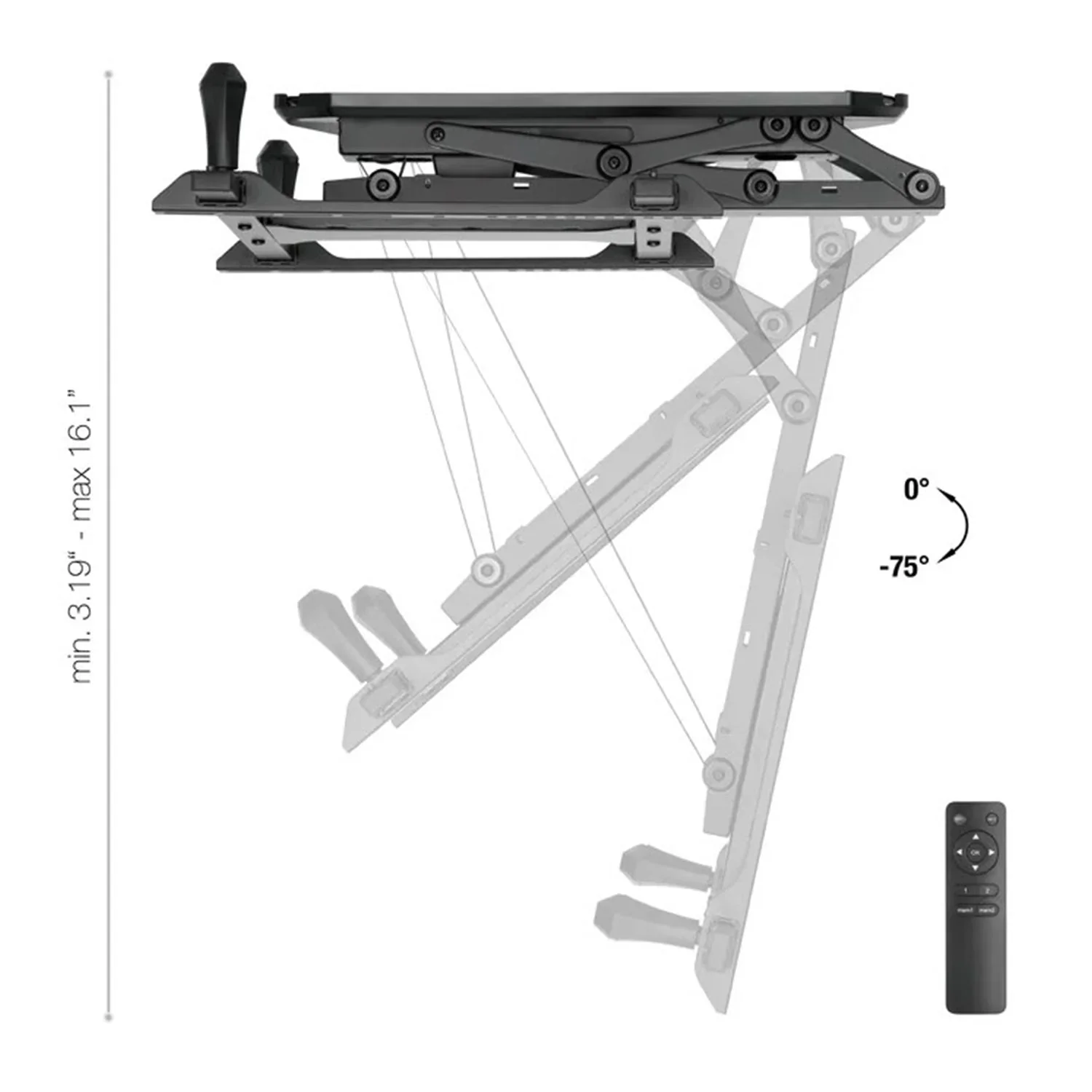 AMX BPL-53M – Support motorisé pour téléviseur de 32'' à 70'' 0°/-75° - Image 3