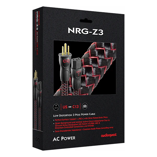 Audioquest NRGZ3 - Câble d'alimentation 3 pôles à faible distorsion Calibre 14AWG 15 Amp@120V - Image 2
