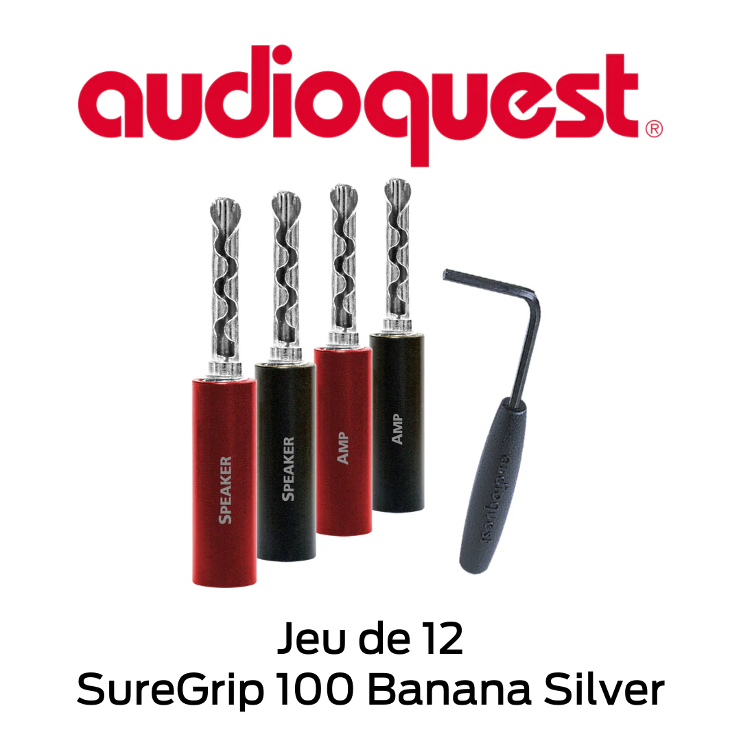 Audioquest SureGrip 100 Banana Silver - Connecteurs haut-parleur Banane - Image 3