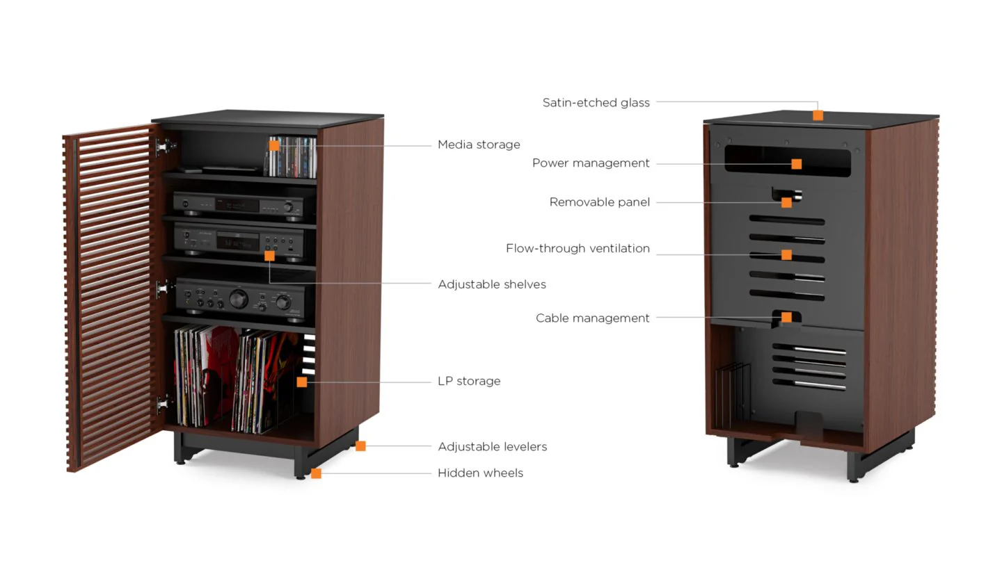 BDI Corridor® 8172 Chocolat - Meuble audio pour composants AV - Image 4