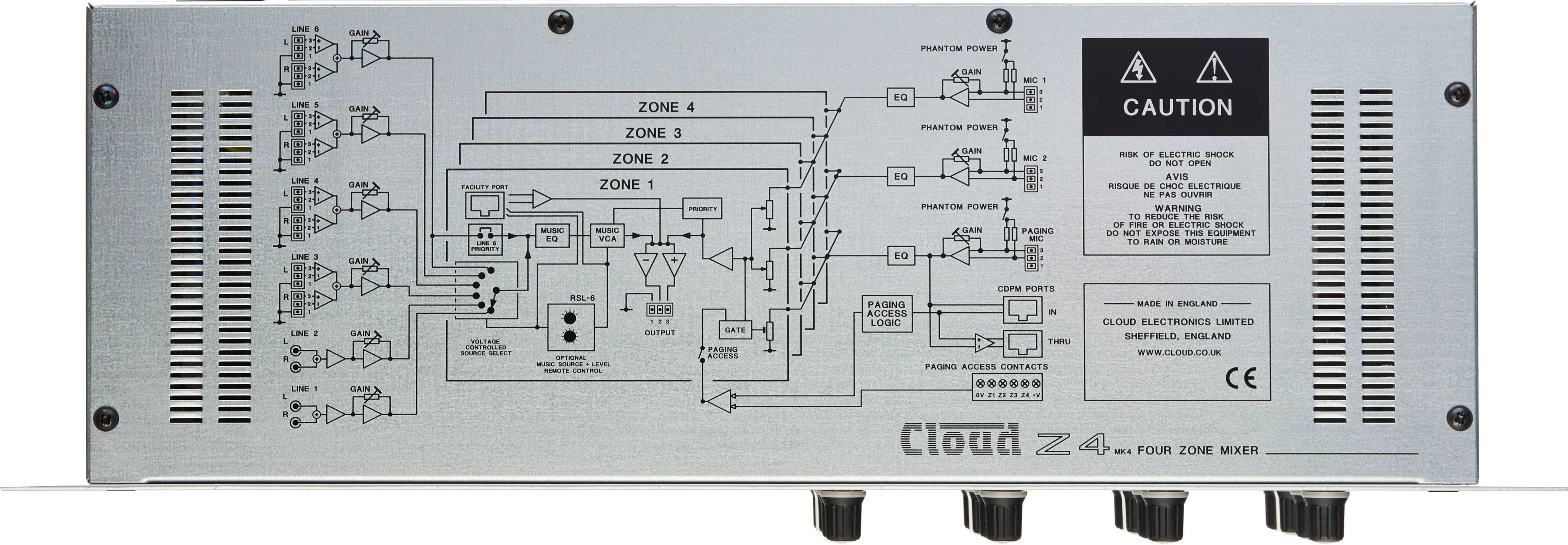 CLOUD Z4MK4 | Console de mixage professionnel 4 zones - Image 4
