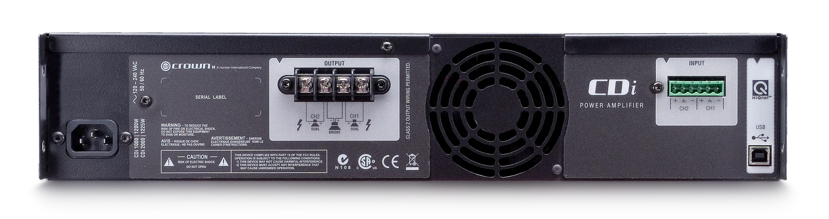 Crown CDI 2000 - Amplificateur de puissance commercial 2 canaux 800W 4 Ohm, 2 x 800W 70V - Image 3