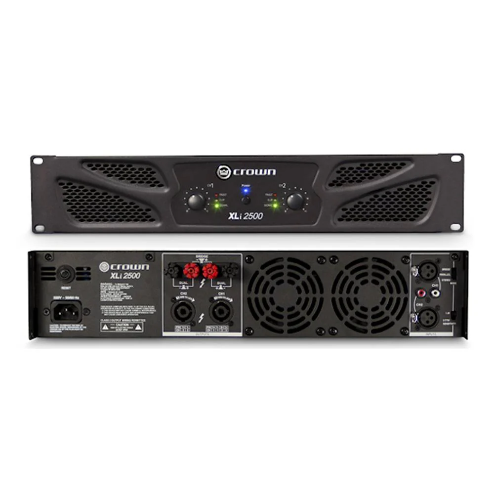 Crown Audio XLi 2500 - Amplificateur de puissance stéréo commercial 750 W par canal à 4 Ohms, 500 W par canal à 8 Ohms, 1500W à 8 Ohms Bridge Mono. - Image 3