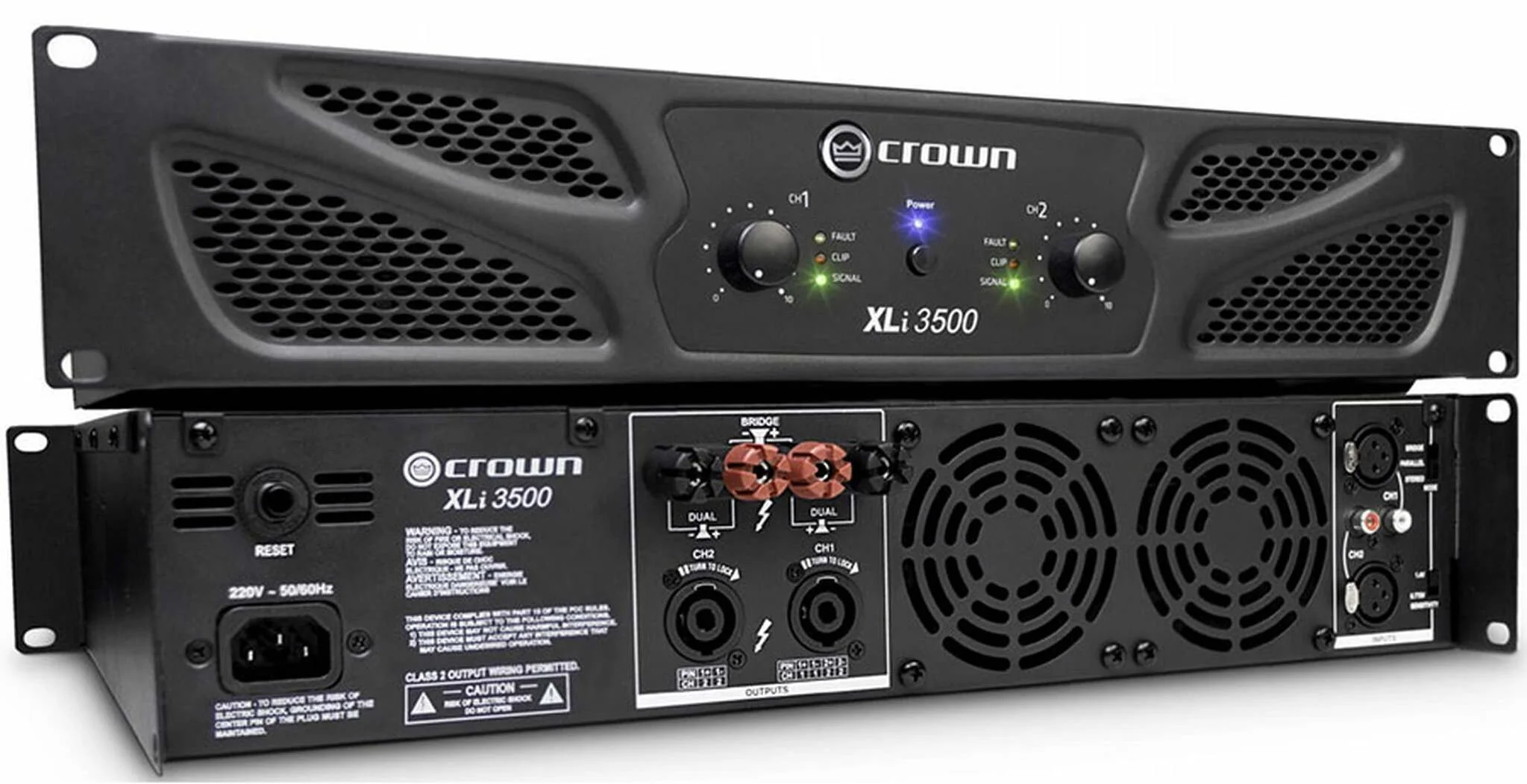 Crown Audio XLi 3500 - Amplificateur de puissance stéréo commercial 1350W/Channel 4 Ohms, 1000W/Channel 8 Ohms et 2700W 8 Ohms Bridged Mono - Image 4