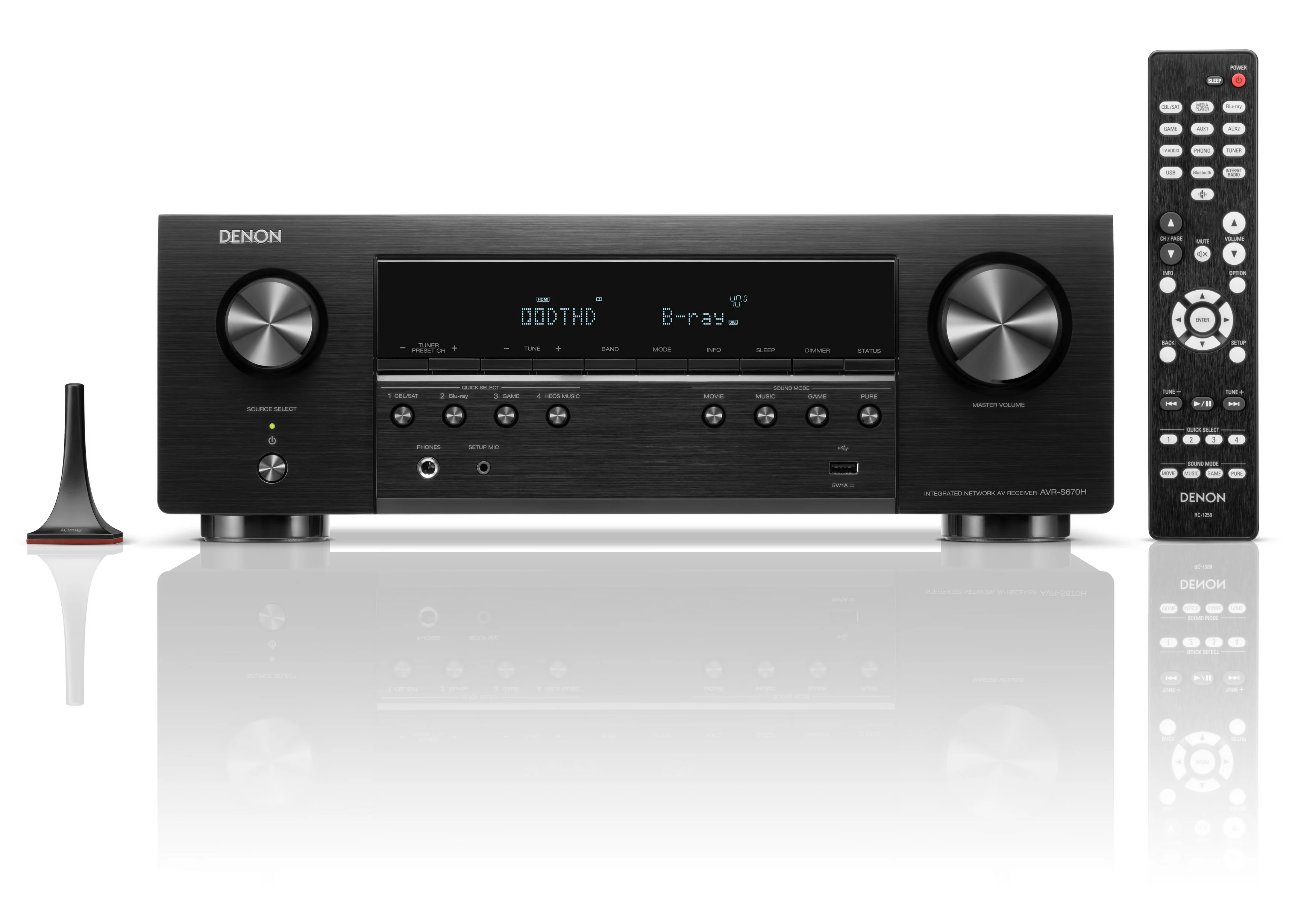 Denon AVR670H - Récepteur cinéma maison 5.2, 8K, 75W, 5 canaux amplifiés, HEOS, 4K/120Hz - Image 2