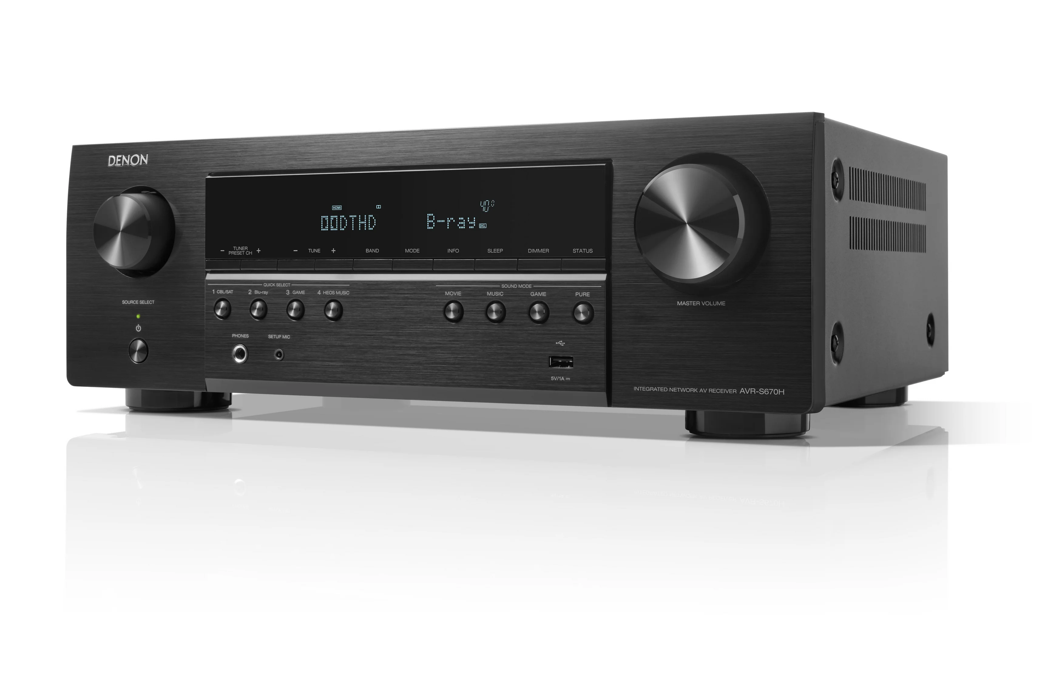 Denon AVR670H - Récepteur cinéma maison 5.2, 8K, 75W, 5 canaux amplifiés, HEOS, 4K/120Hz - Image 3