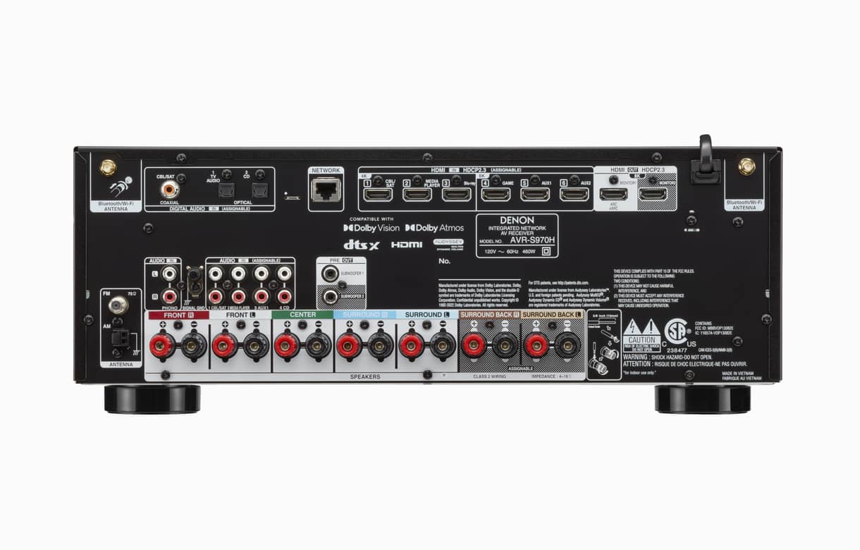 Denon AVR970H - Récepteur cinéma maison 7.2, 8K, 70W, 7 canaux amplifiés, Dolby Atmos - Image 2