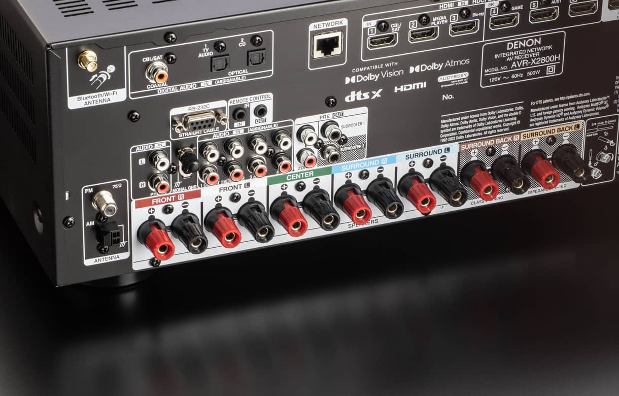 Denon AVRX2800H - Récepteur cinéma maison 7.2, 8K, 95W, 7 canaux amplifiés, vidéos 8K, son 3D! - Image 6