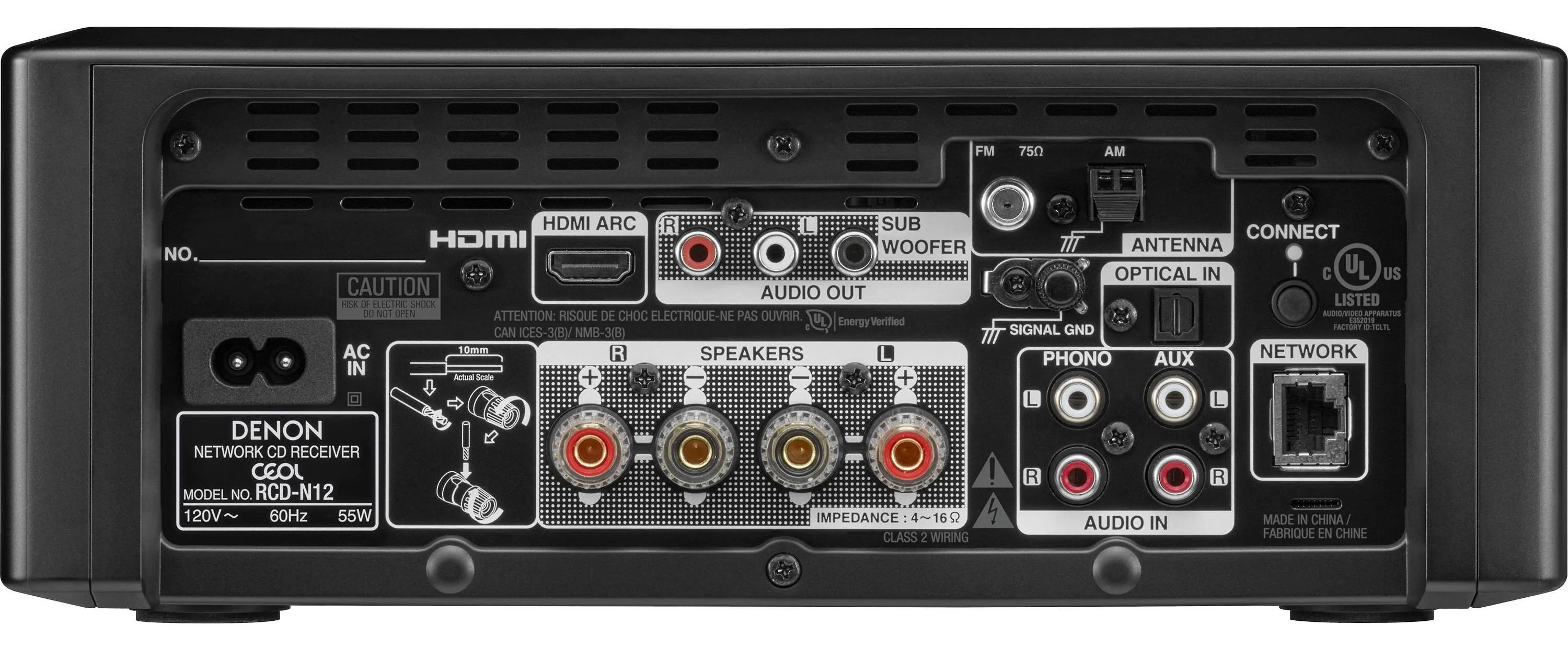 Denon CEOLRCDN12 - Récepteur stéréo 65Watts par canal, lecteur CD, tuner, Bluetooth, HEOS - Image 4