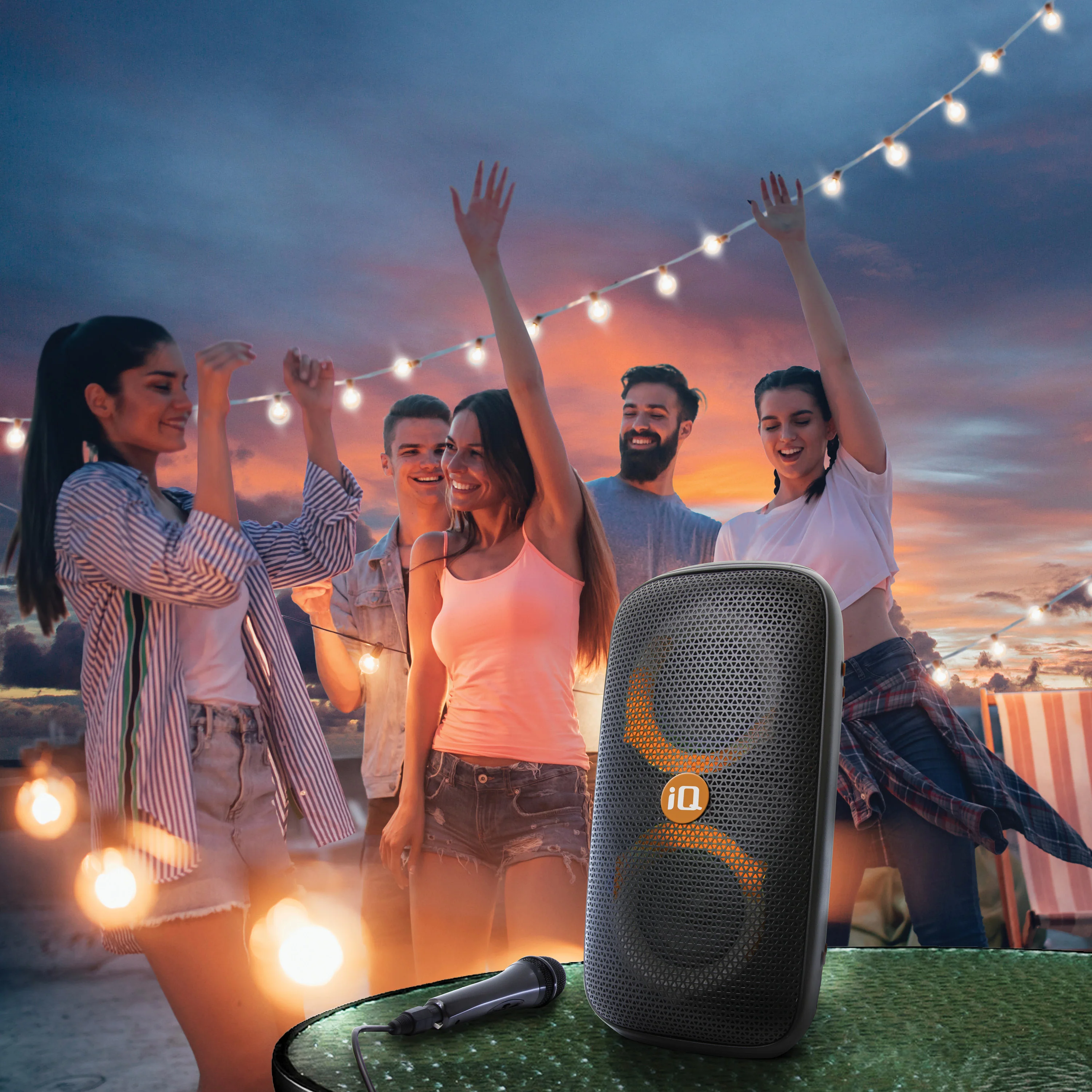 Haut-parleur de fête Bluetooth iQ Wave Party avec microphone filaire - Image 7