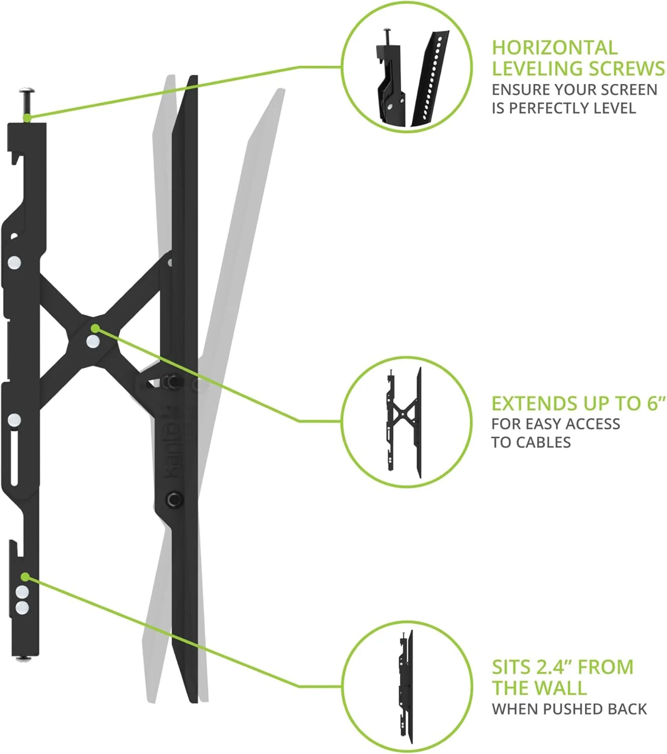 KANTO TE300-KANTO - Support mural articulé pour téléviseur de 43'' à 90'', 150 lb - Image 10