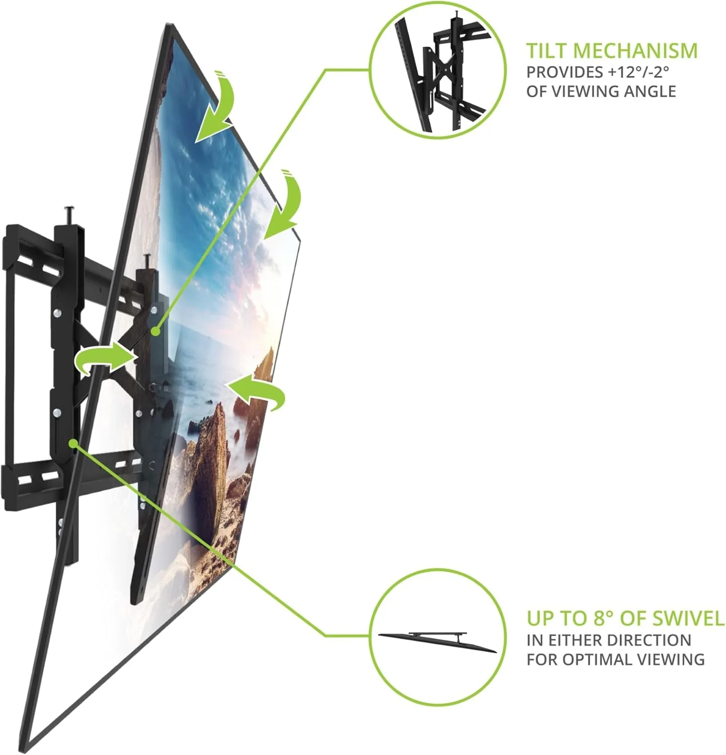 KANTO TE300-KANTO - Support mural articulé pour téléviseur de 43'' à 90'', 150 lb - Image 13