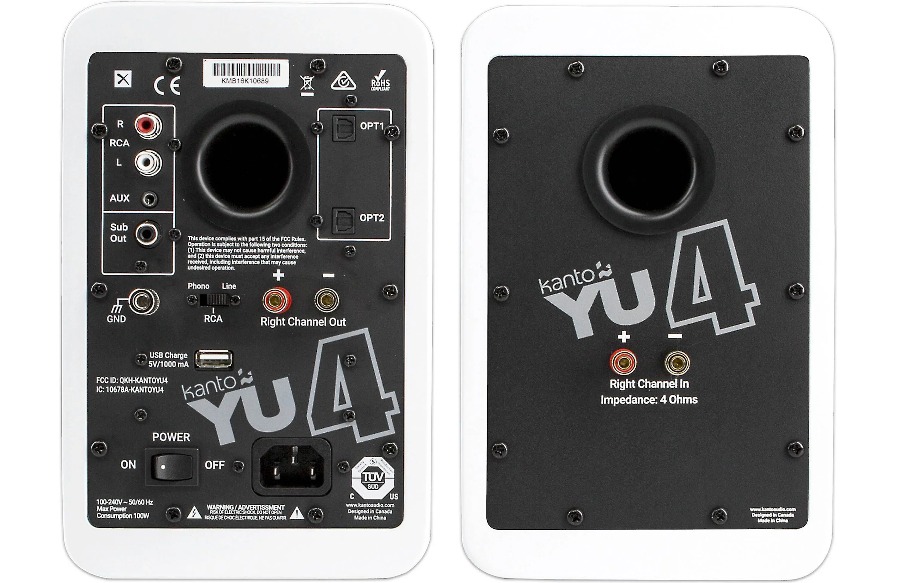 Kanto YU4 - Haut-parleurs d'étagère amplifiés 70W Bluetooth® Phono - Image 10