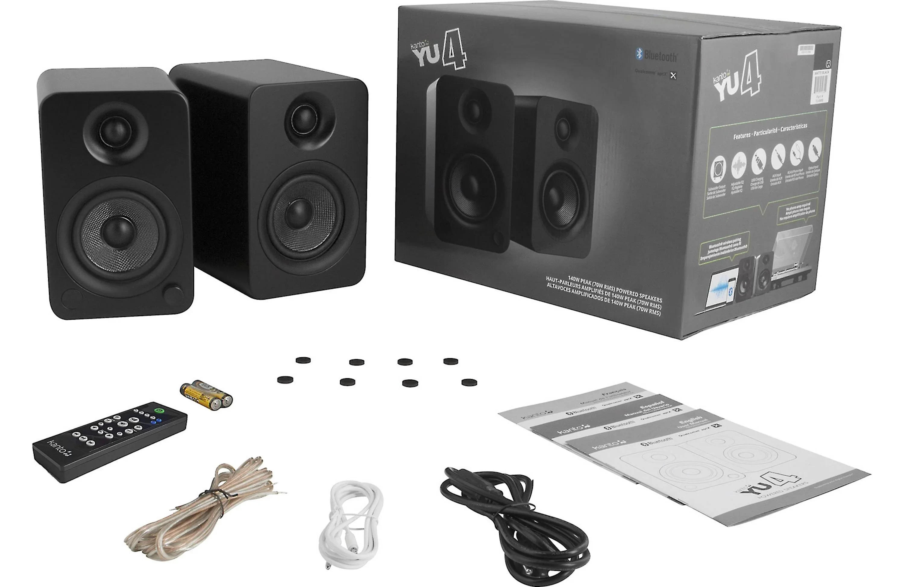 Kanto YU4 - Haut-parleurs d'étagère amplifiés 70W Bluetooth® Phono - Image 12
