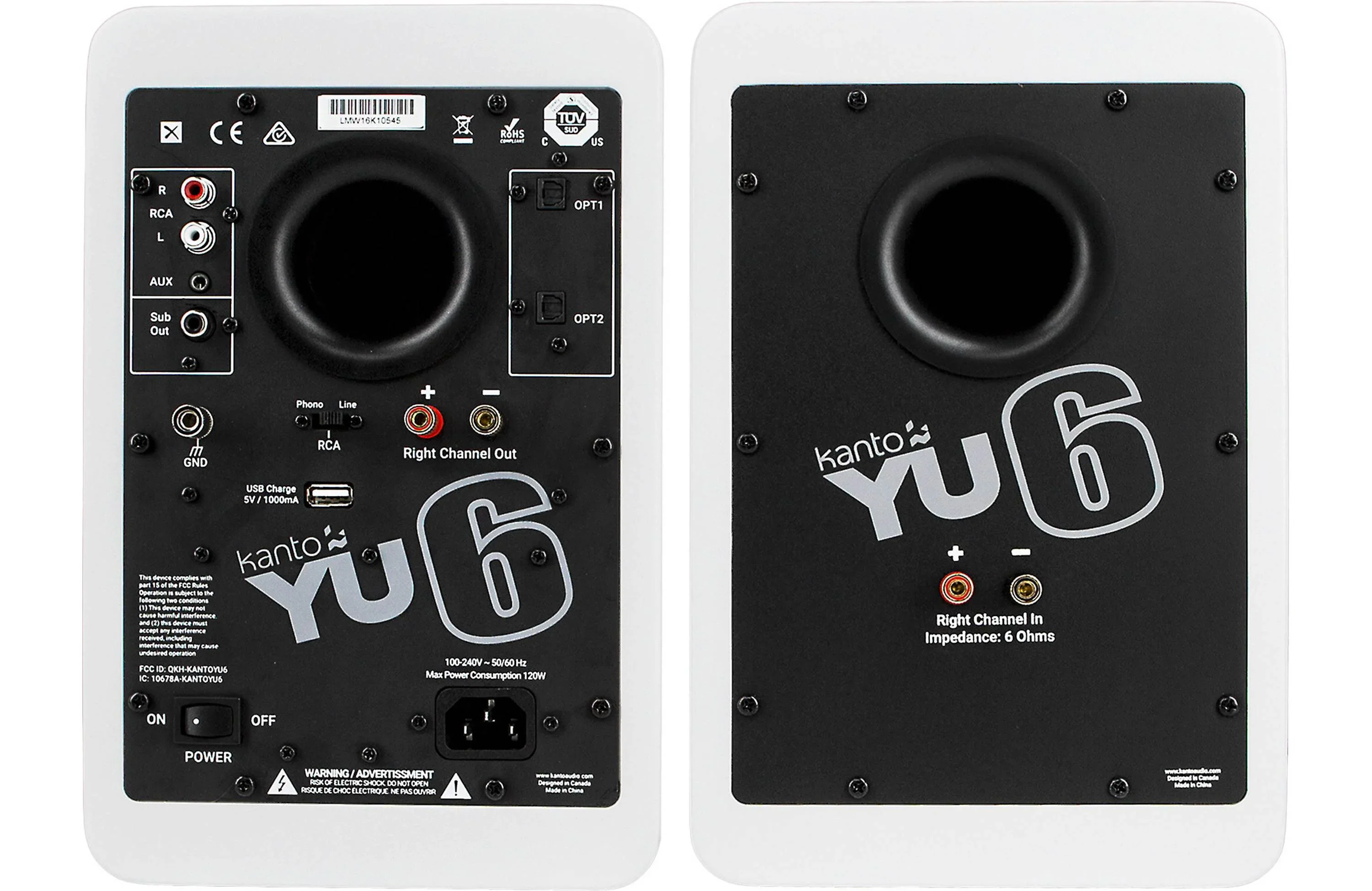 Kanto YU6 - Haut-parleurs d'étagère amplifiés 100W Bluetooth® Phono - Image 8