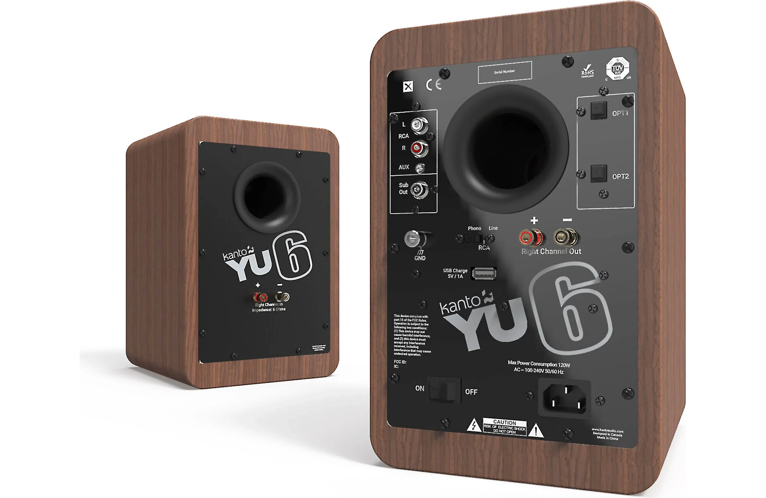 Kanto YU6 - Haut-parleurs d'étagère amplifiés 100W Bluetooth® Phono - Image 9