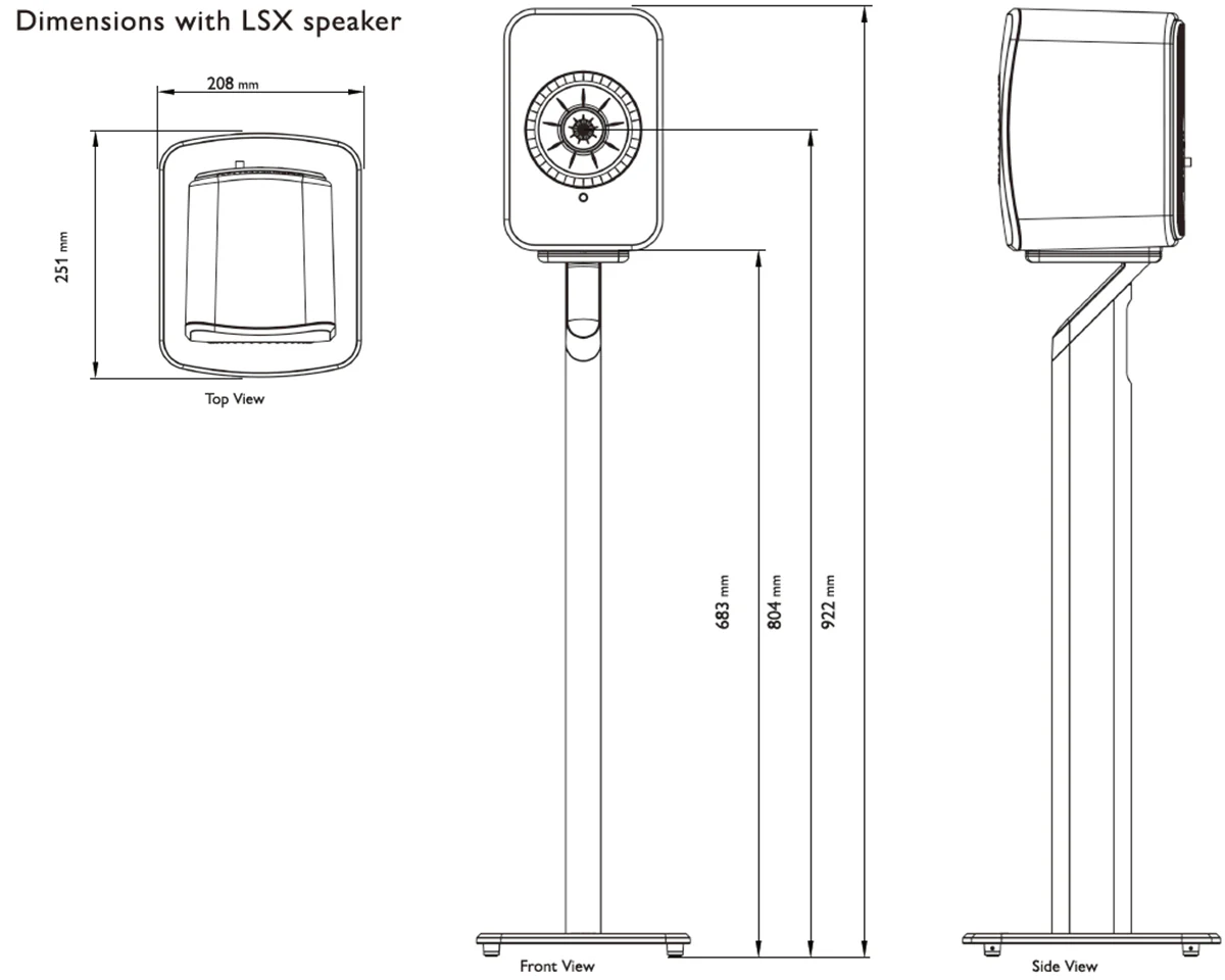 KEF LSX S1 - Supports d'enceintes 31.7po pour LSX II - Image 4