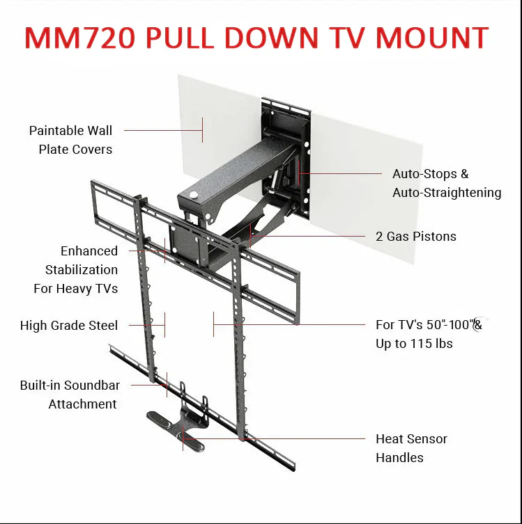MantelMount MM720 Pro - Support articulé pour téléviseur de 50'' à 90'' - Image 2