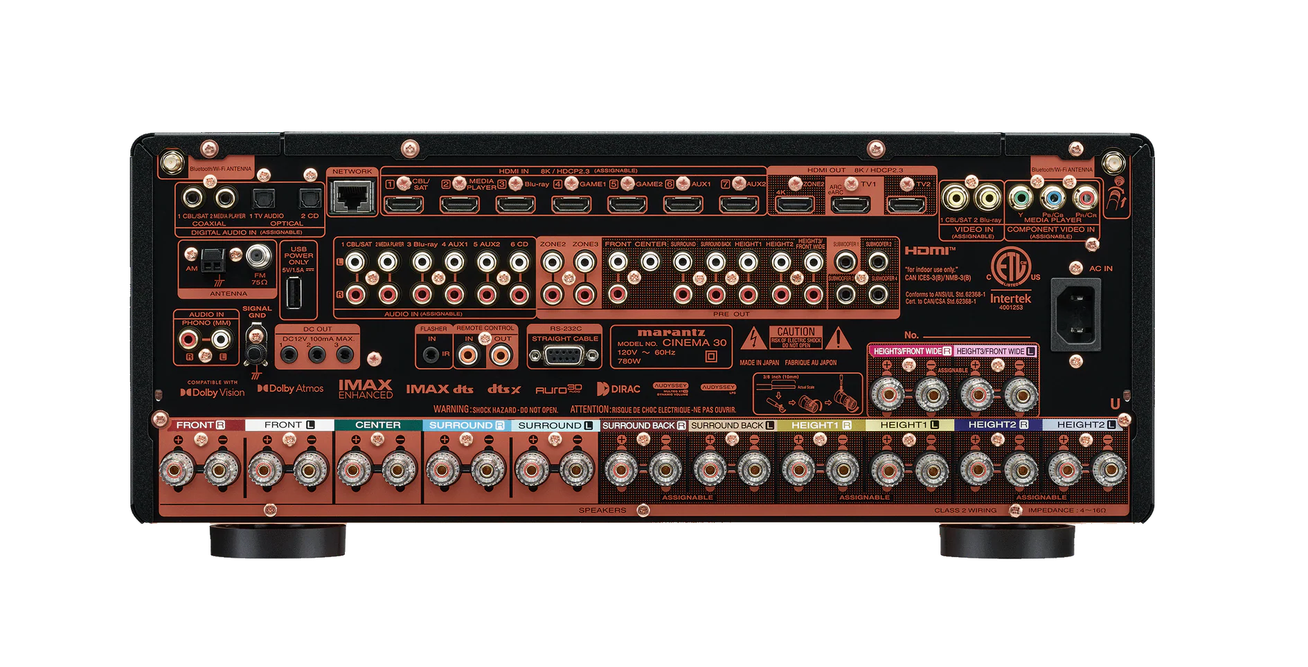 Marantz Cinema 30n - Récepteur cinéma maison 11.4, 140W, 11 canaux amplifiés, Dolby Atmos, DTS:X - Image 3