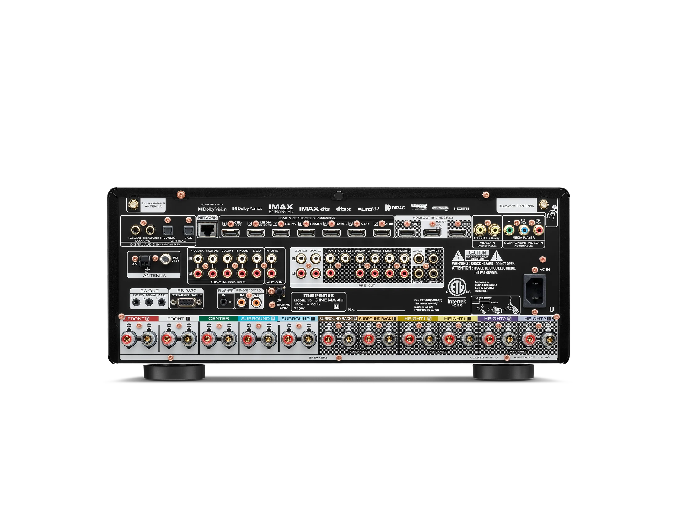 Marantz Cinema 40 - Récepteur cinéma maison 9.4, 8K, 125w, 9 canaux amplifiés, Dolby Atmos, DTS:X - Image 3