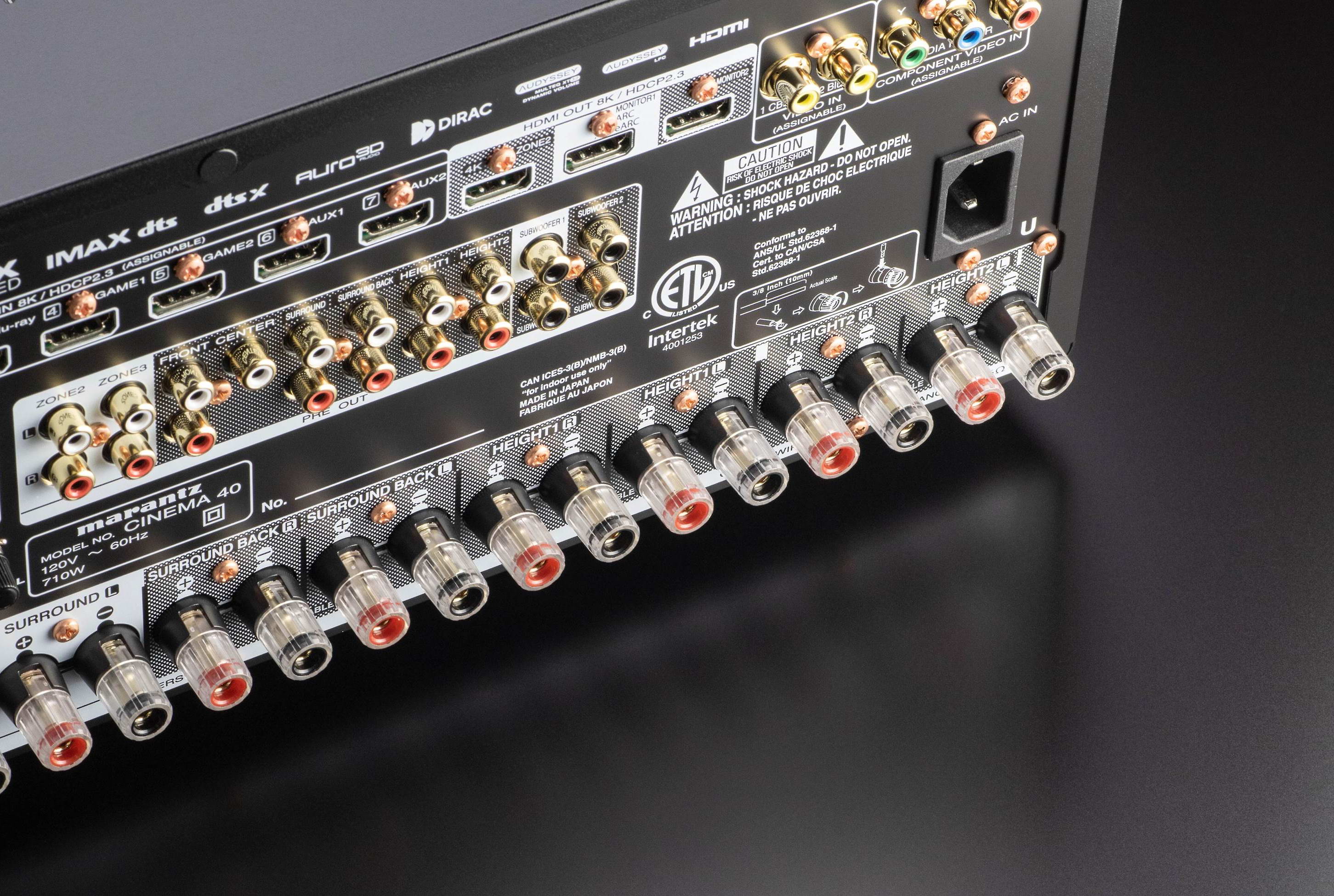 Marantz Cinema 40 - Récepteur cinéma maison 9.4, 8K, 125w, 9 canaux amplifiés, Dolby Atmos, DTS:X - Image 8