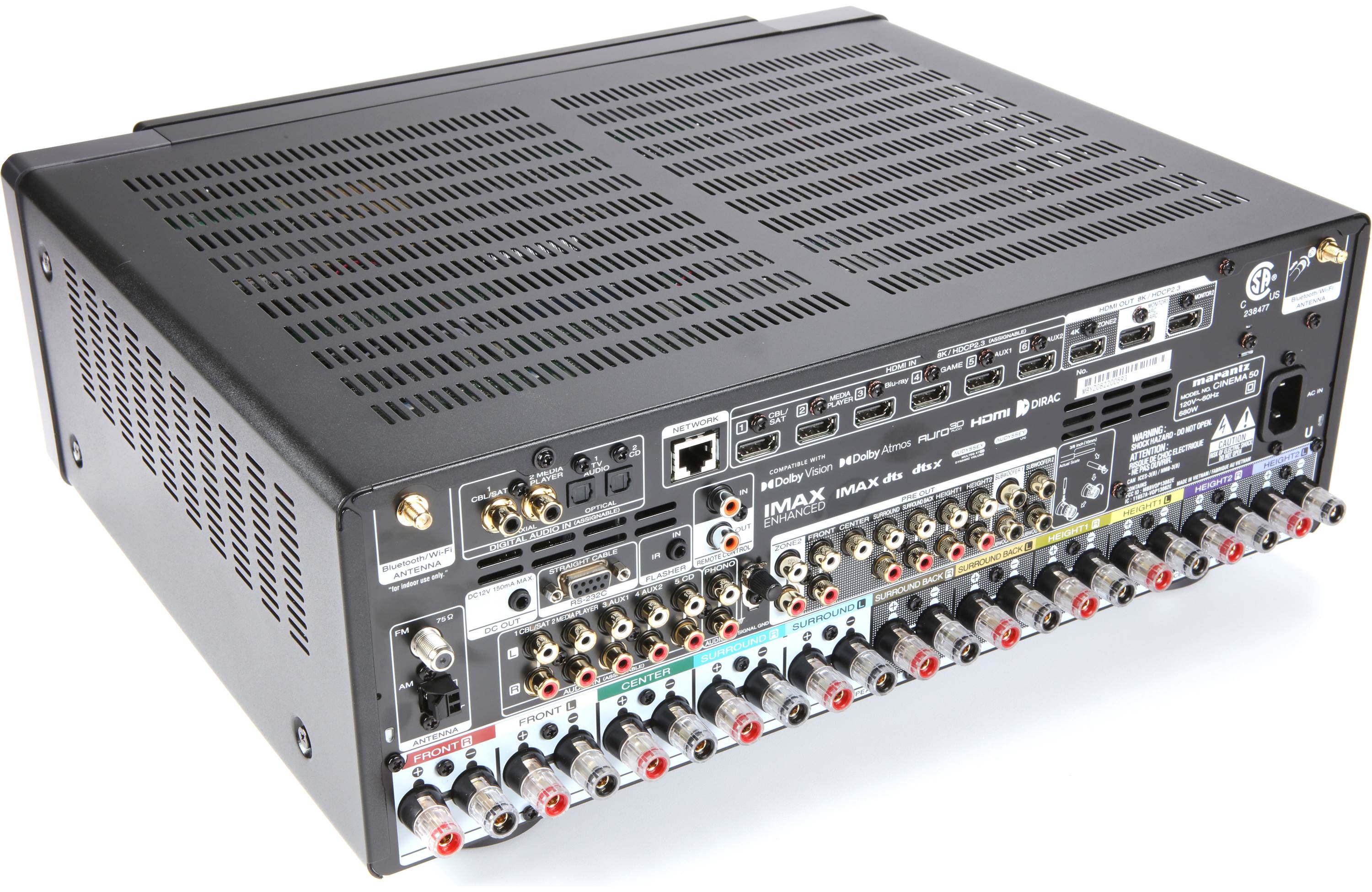 Marantz Cinema 50 - Récepteur cinéma maison 9.4, 8K, 110W, 9 canaux amplifiés, Dolby Atmos, DTS:X et 8K Ultra HD - Image 9