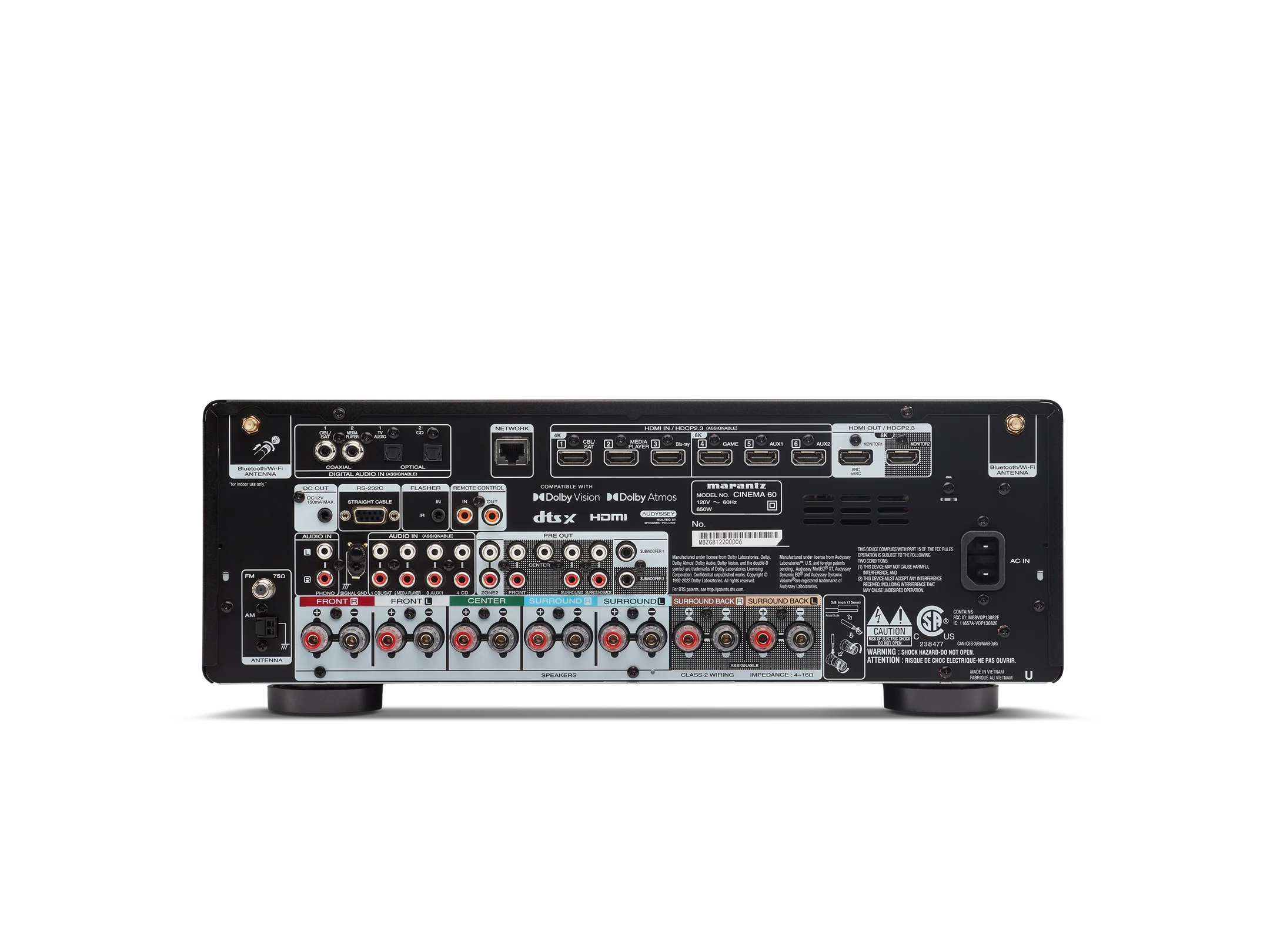 Marantz Cinema 60 - Récepteur cinéma maison 7.2, 8K, 100W, 7 canaux amplifiés, Dolby Atmos, DTS:X - Image 3