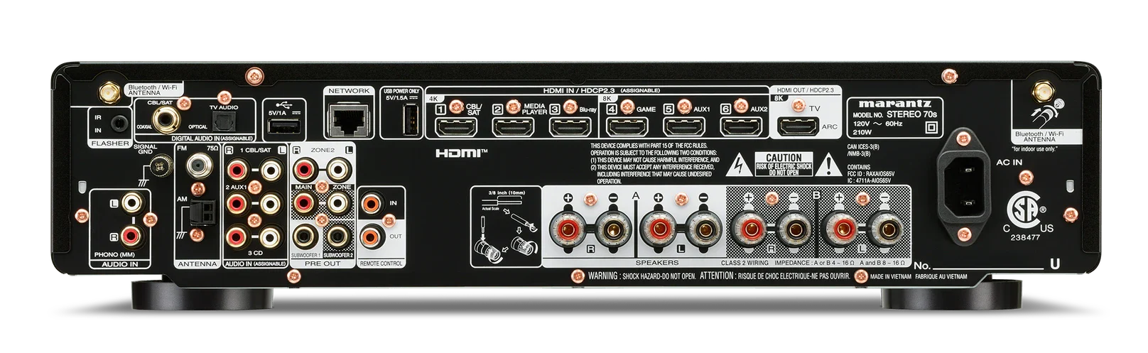 Marantz Stereo 70s - Récepteur stéréo Audio/Vidéo 75W/C, Lecteur réseau, entrée Phono, HDMI 8K - Image 4