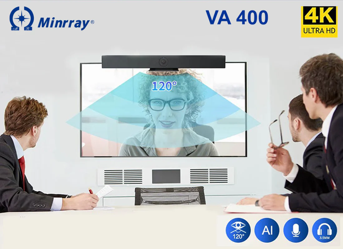 Minrray VA400 - Barre de son vidéo USB 4K UHD tout-en-un avec intelligence articifielle pour vidéoconférence - Image 6