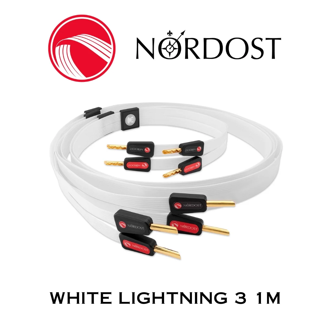 NORDOST White Lightning 3 - Câble de haut-parleurs 12 x 24 AWG Silver 99.99% Bananes (la paire) - Image 2