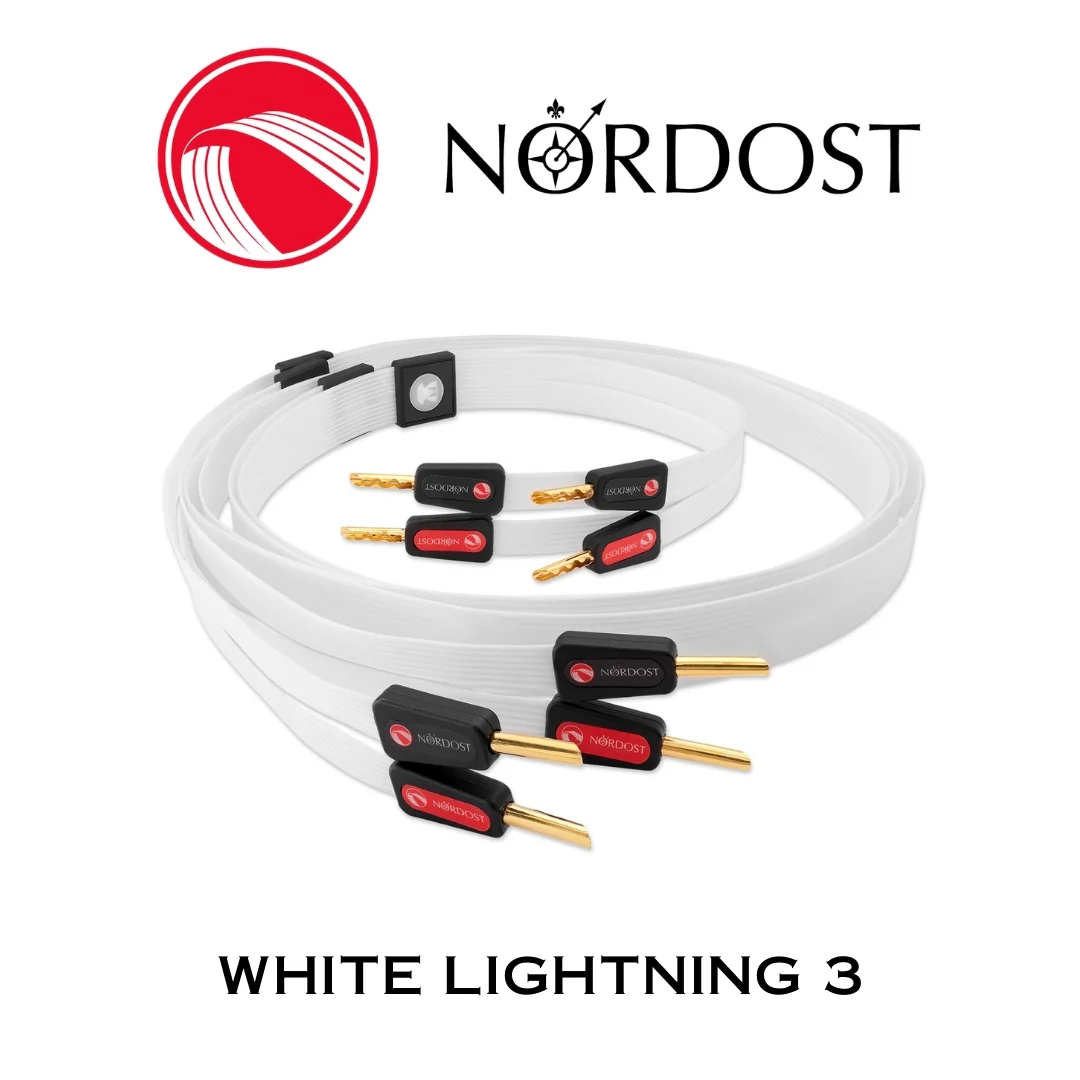NORDOST White Lightning 3 - Câble de haut-parleurs 12 x 24 AWG Silver 99.99% Bananes (la paire) - Image 5