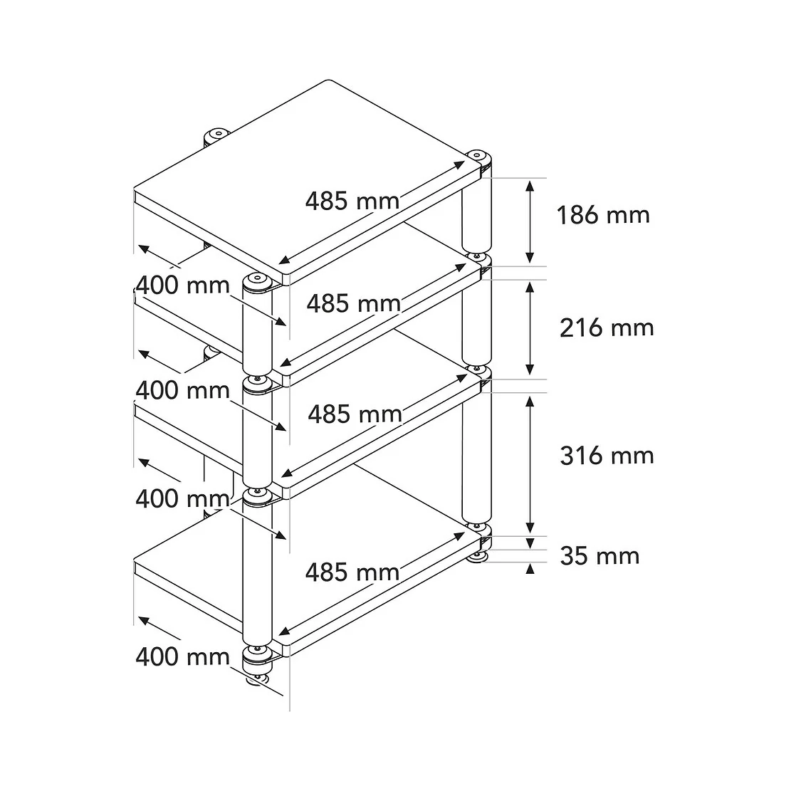 NORSTONE - COPENHAGEN MODULE 2 Meuble HiFi - Noir/Chêne 50 kg (Unité) - Image 11