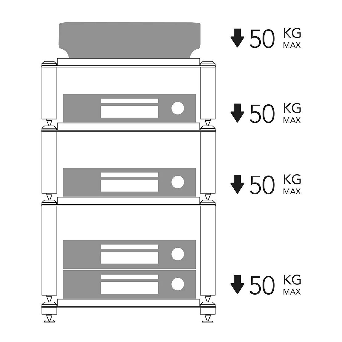 NORSTONE - COPENHAGEN MODULE 3 Meuble HiFi - Noir/Chêne 50 kg (Unité) - Image 10