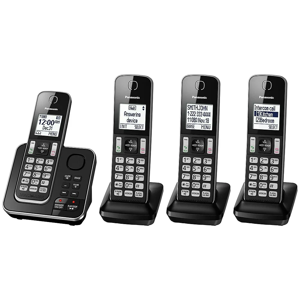 Panasonic KXTGD394B - Téléphone sans fil avec répondeur,  4 combinés, mode nuit - Image 2