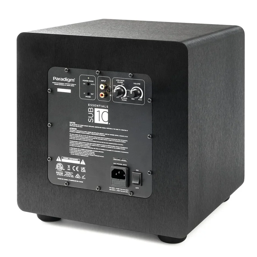 Paradigm Essential Sub10 - Caisson de basses 200Watts RMS scellé avec haut-parleur de graves 10'' - Image 3