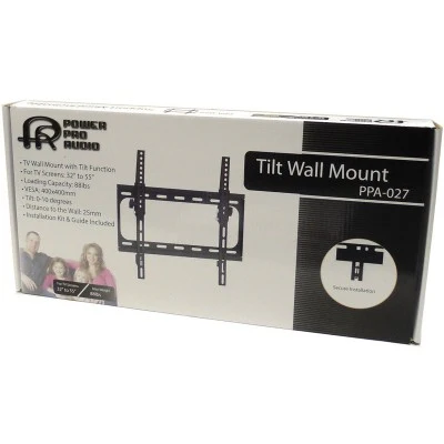PowerProAudio PPA027B | Support mural inclinable pour téléviseurs de 23" à 55", charge 100lb - Image 4