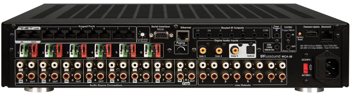 Russound MCA88 - Amplificateur multizones pour les systèmes Russound. 8 sources/6 zones amplifiées @ 40W - Image 4