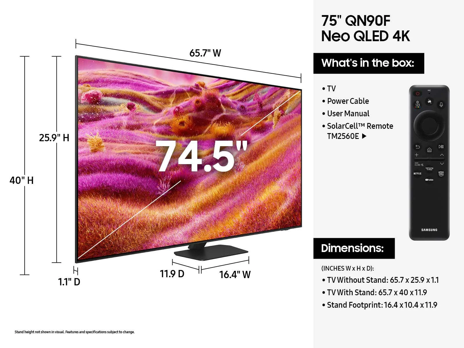Samsung QN75QN90F - Téléviseur 75'' Neo QLED 4K, Jusqu'à 165Hz, Neo Quantum HDR+, MiniLED - Image 13