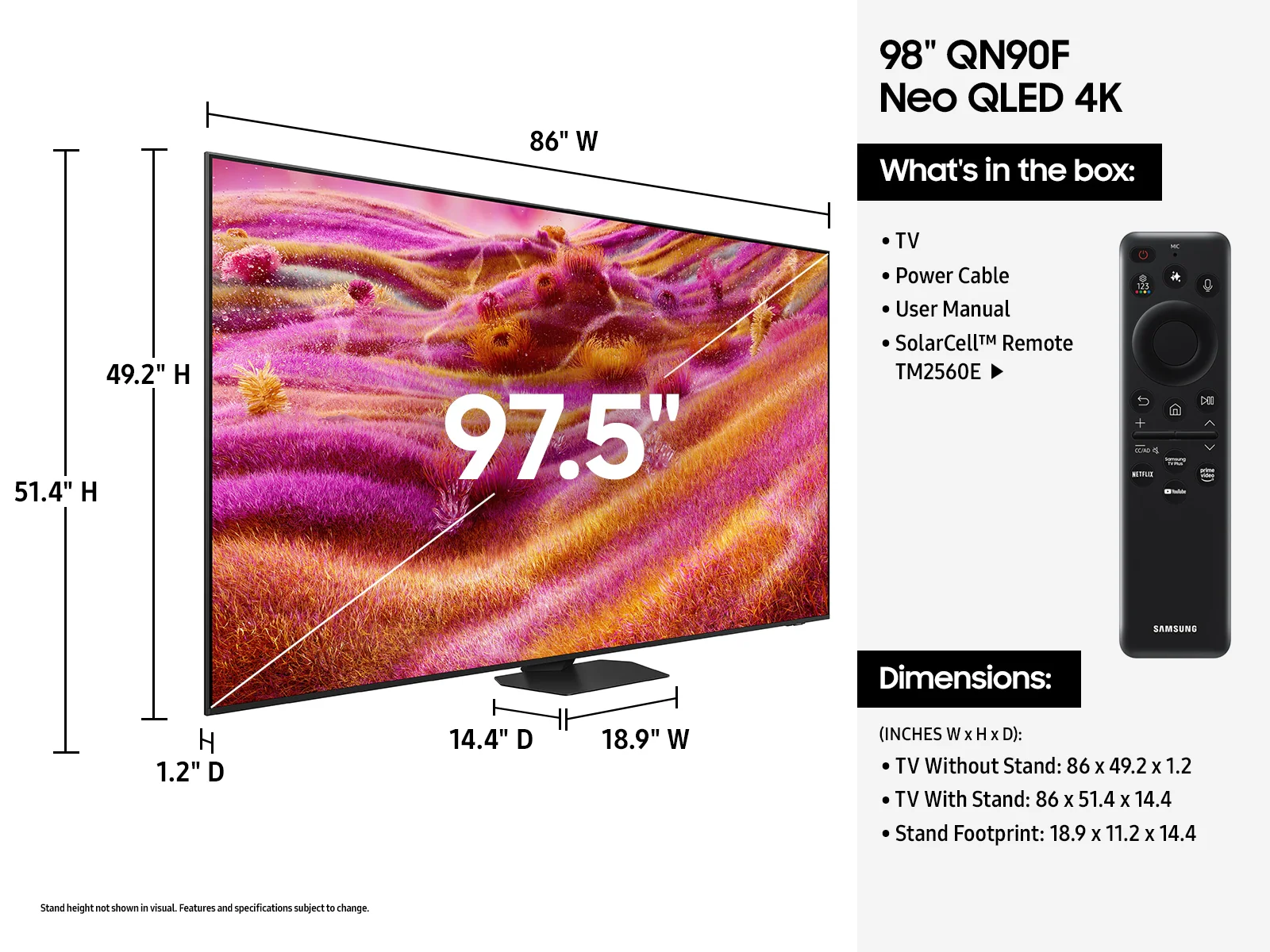 Samsung QN98QN90F - Téléviseur 98'' Neo QLED 4K, Jusqu'à 165Hz, Neo Quantum HDR+, MiniLED - Image 6