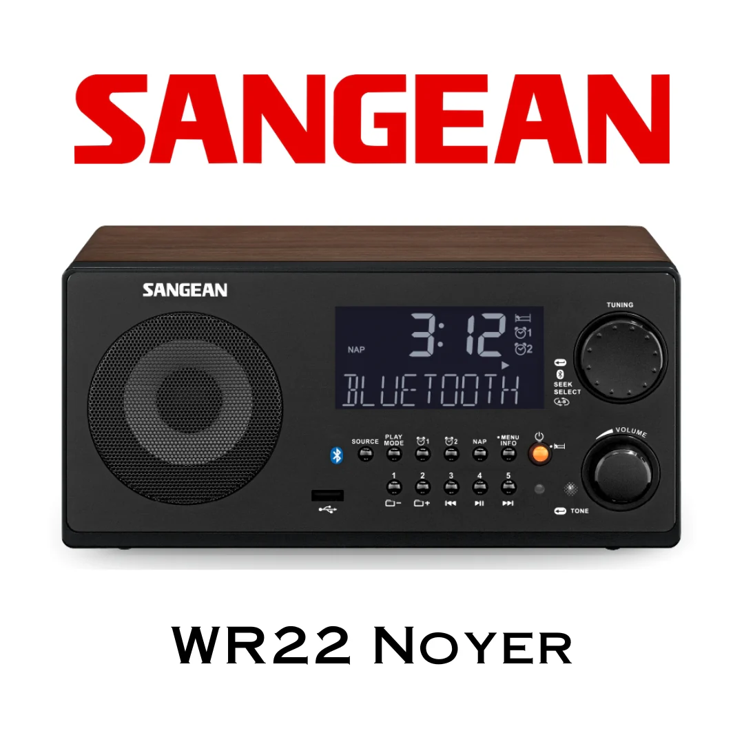 Sangean WR22 - Radio réveil numérique AM/FM, USB, Bluetooth - Image 2