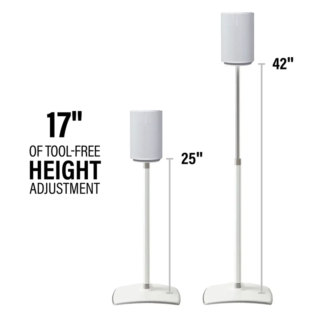 Sanus WSSE1A2 - Supports d'enceintes réglables en hauteur 25''/42'' pour Sonos Era 100™ (paire) - Image 6