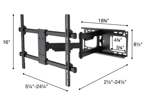 Sonora SK164 - Support mural articulé pour téléviseurs de 37" et plus, 132lb max. - Image 3