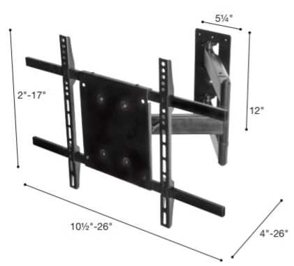 Sonora SSA64 - Support Mural Articulé pour téléviseur de 21" et plus, 110LB max. - Image 2