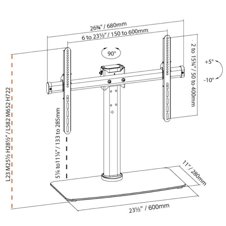 SONORA STS64 - Support sur pied pour téléviseurs de 32" et plus, 88lb max. - Image 3
