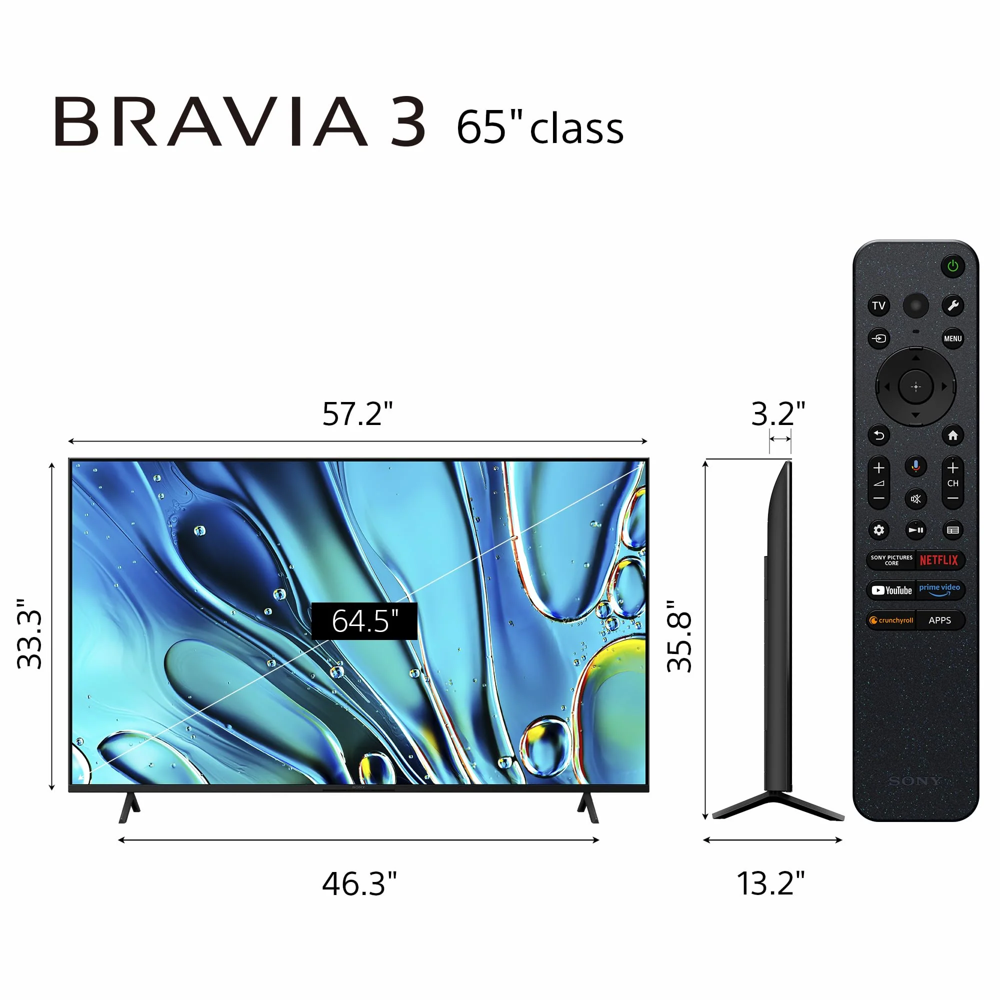 Sony K65S30 - Téléviseur 65'' Bravia 3, 4K, Ultra-HD, HDR, Google TV - Image 10