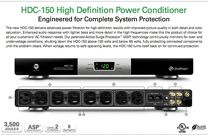 Ultralink HDC150RM - Barre d'alimentation 8 prises avec conditionneur de courant - Image 6