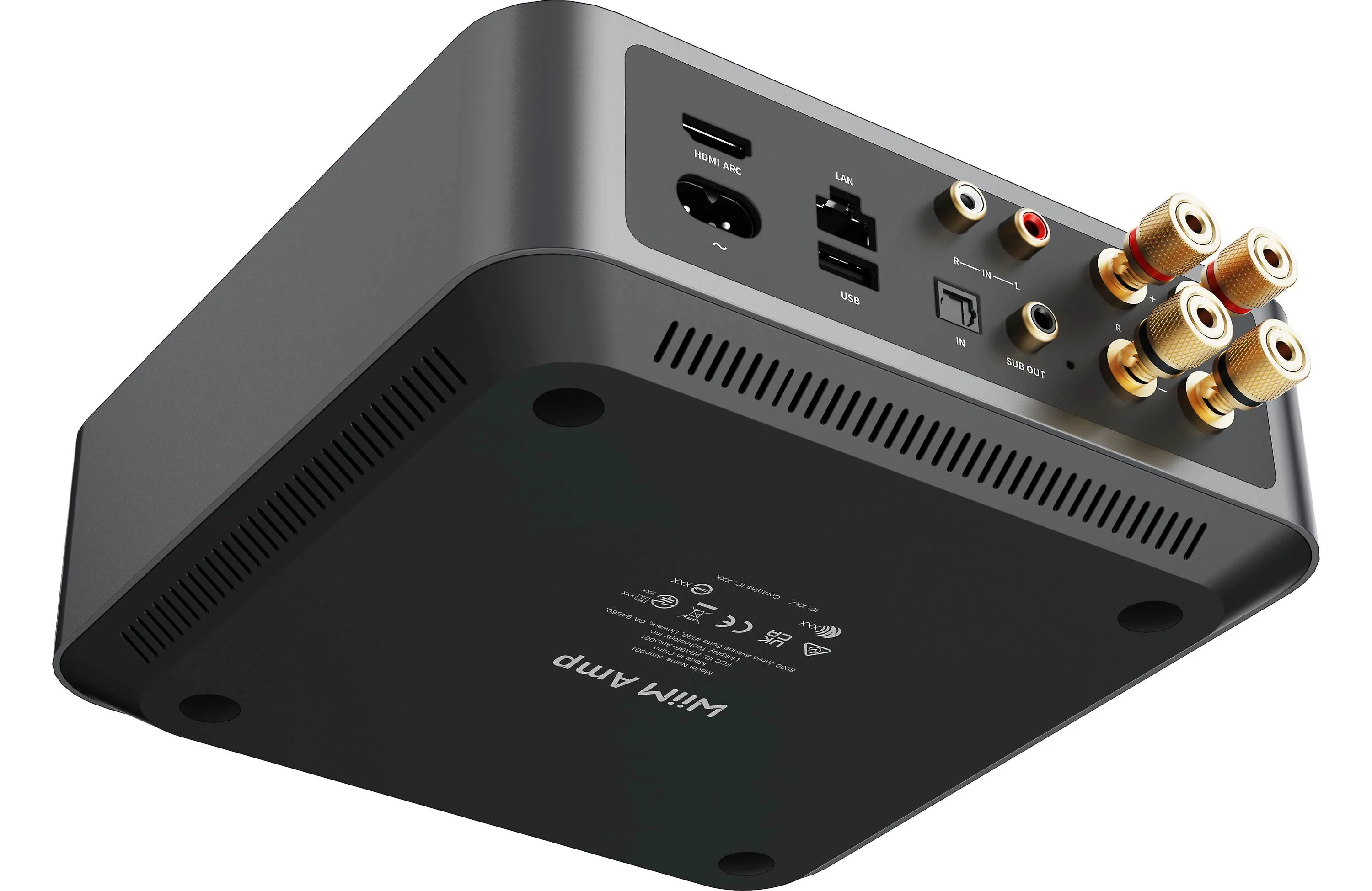 WiiM Amp - Amplificateur stéréo intégré 60W/C de petite taille (Gris foncé) - Image 7