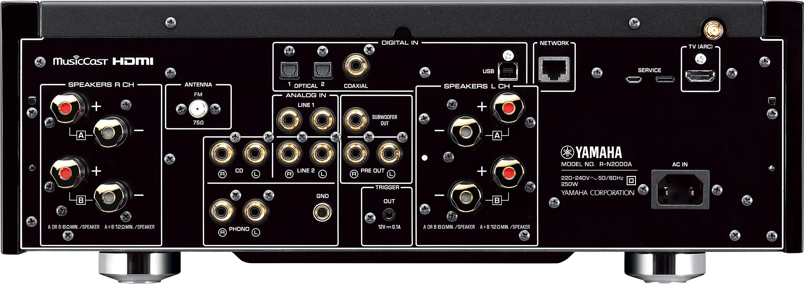 Yamaha RN2000A - Récepteur Stéréo MusicCast 120W/c, DAC, lecteur réseau, phono - Image 7