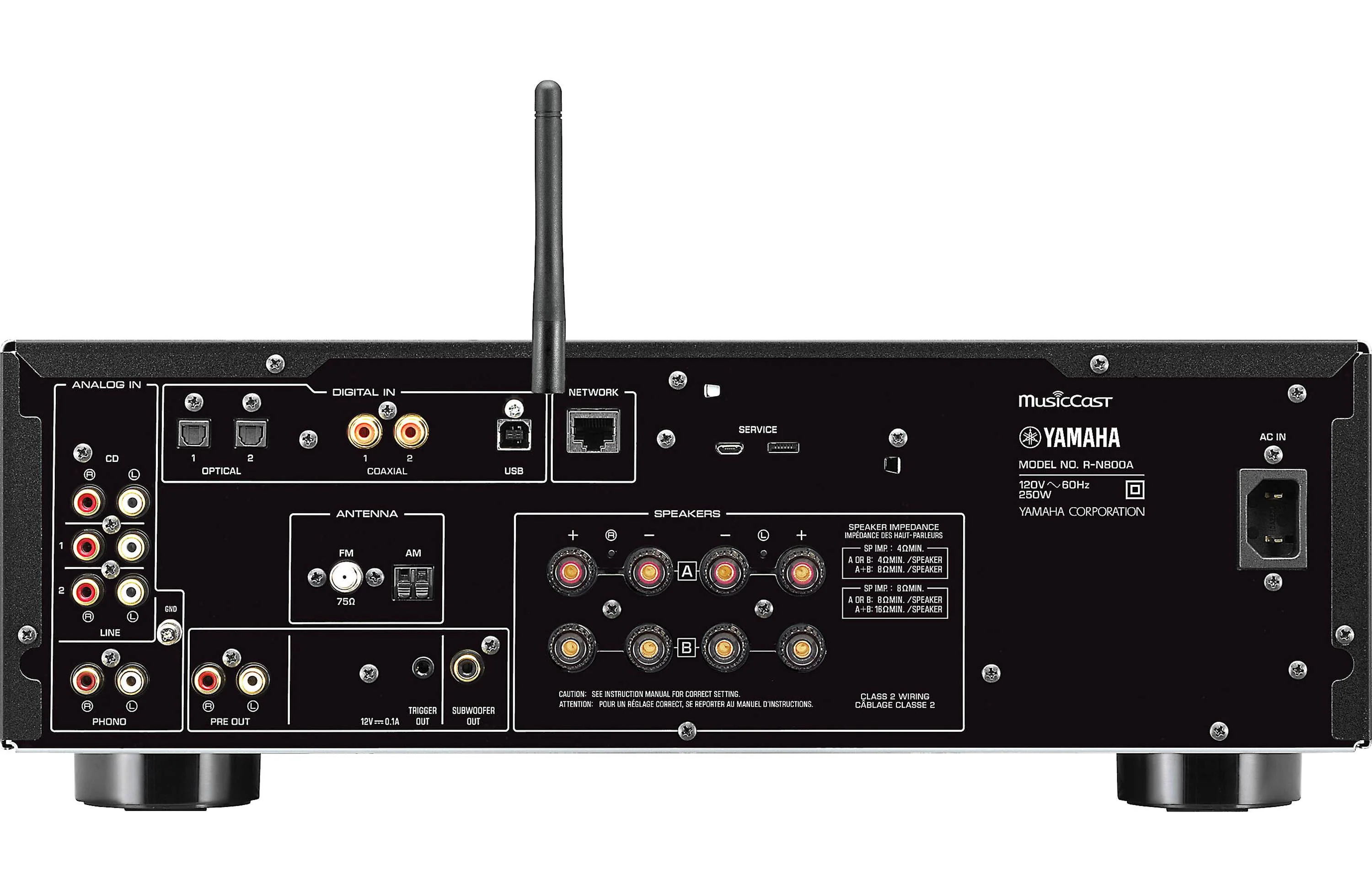 Yamaha RN800A - Récepteur stéréo MusicCast 100Watts par canal, Wi-Fi, Bluetooth®, entrée phono, HP A/B - Image 8